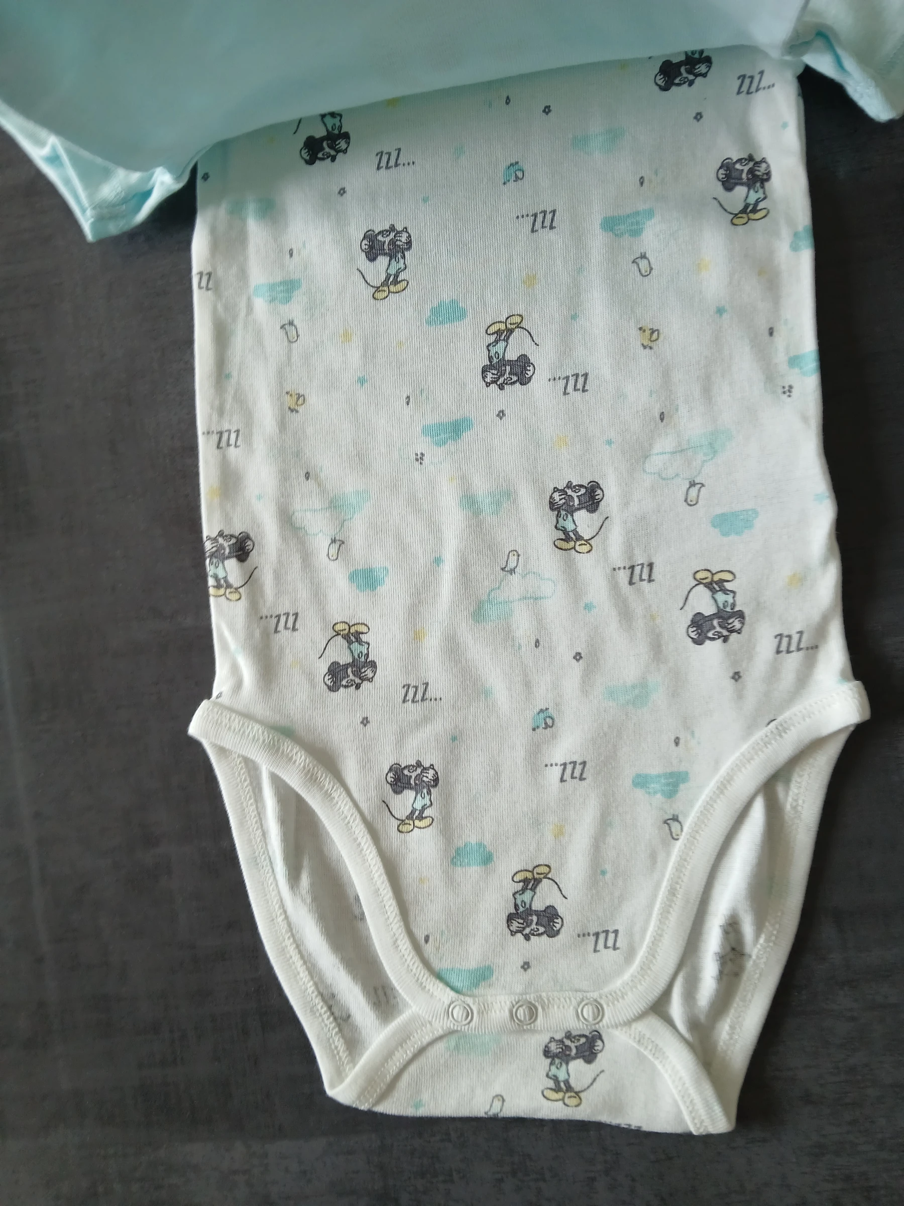 lote de 2 bodies de mangas curtas para menino Mickey Disney bebê 86 cm 23 meses – photo 2